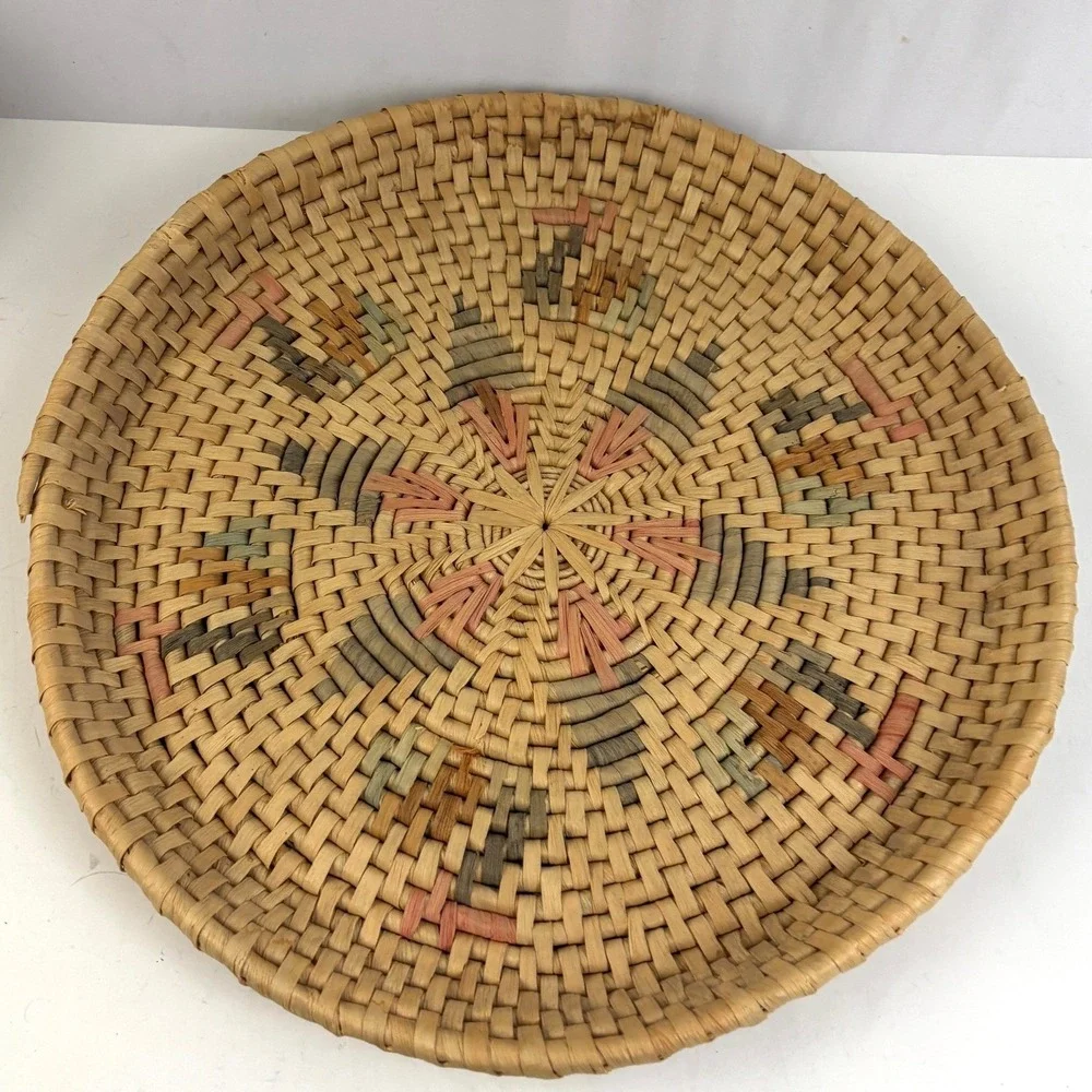 Vintage Southwestern Hand Woven Coil Basket Bowl‎ Native Style Wall Decor 16
